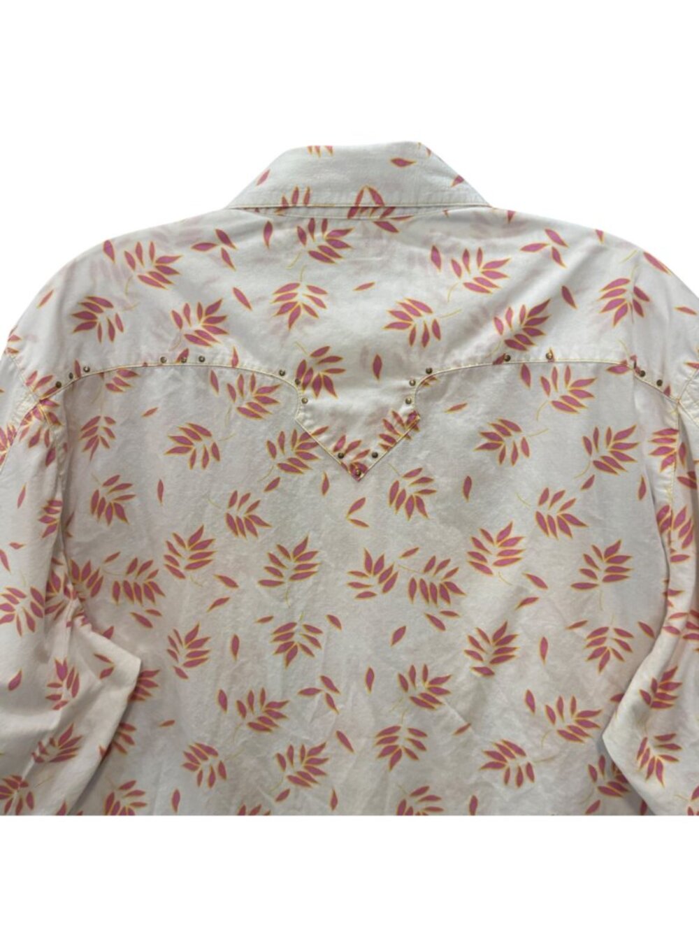 Vintage Rockies Western Shirt Women's XL Barrel Cuffs Floral Pink Snaps Yoke - Picture 3 of 12